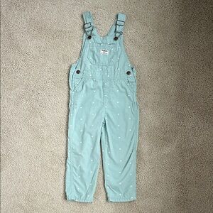 OshKosh B'gosh Teal Overalls with Heart Design, 4T
